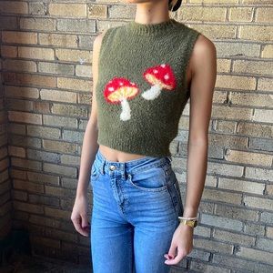 Forever 21 mushroom crop sweater vest